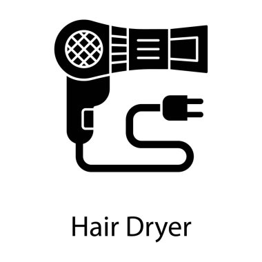 Saç kurutma makinesinin katı vektör tasarımı, elektronik aygıt 