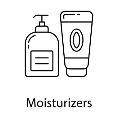 Cilt losyonu, satır tasarımında nemlendirici vektör 