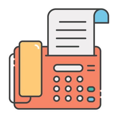 Elektrik aygıtı, düz dizaynlı faks simgesi 