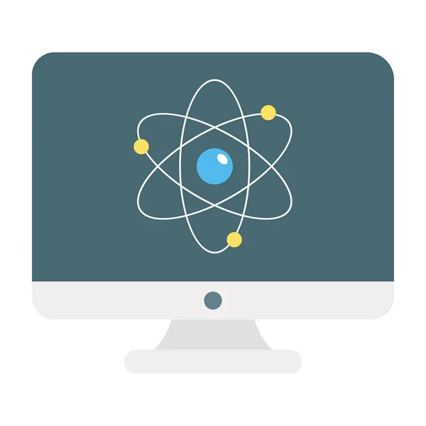 Фізичний Логотип Піктограма Структури Атома Плоского Векторного Дизайну — стоковий вектор