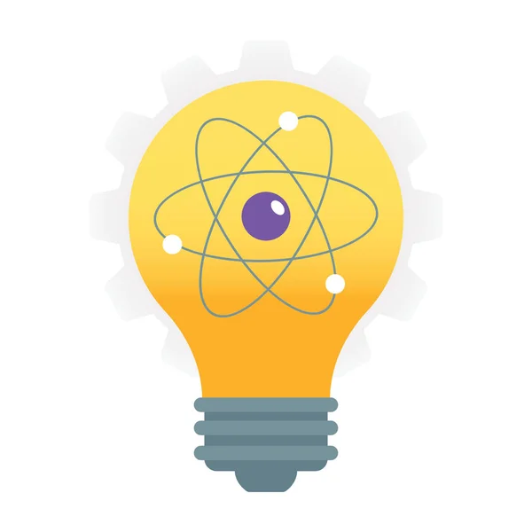 Atom Light Bulb Concept Scientific Idea Icon — Stock Vector