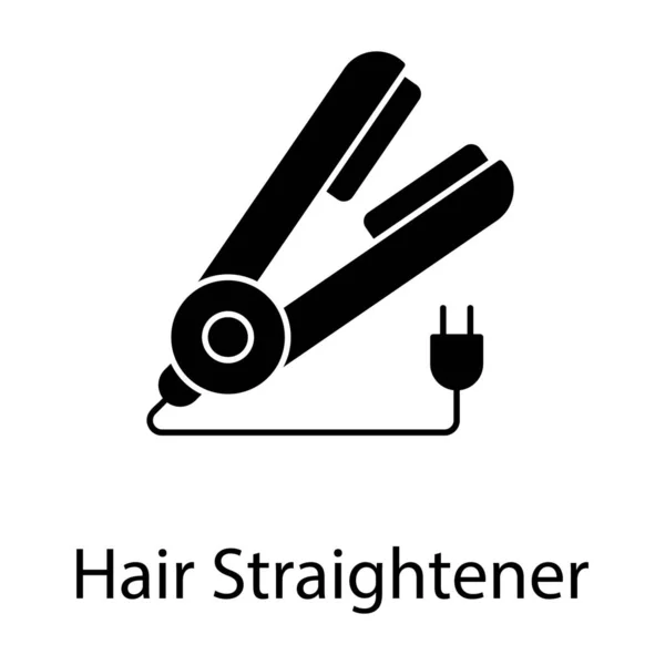 Ikona Urządzenia Prostowania Włosów Solidnej Konstrukcji — Wektor stockowy