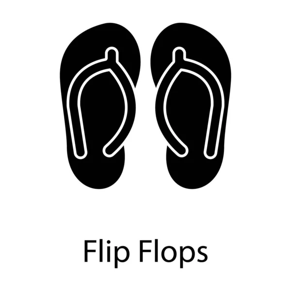 Een Casual Schoeisel Met Twee Strepen Karakteriseren Van Flip Flops — Stockvector