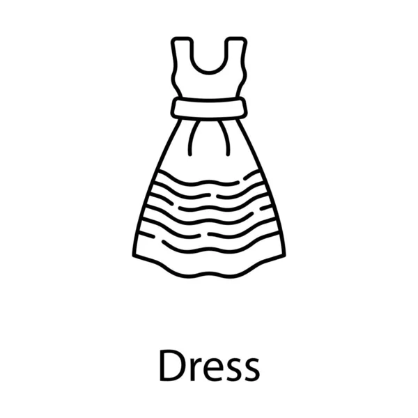 Vetor Vestido Senhoras Design Linha — Vetor de Stock
