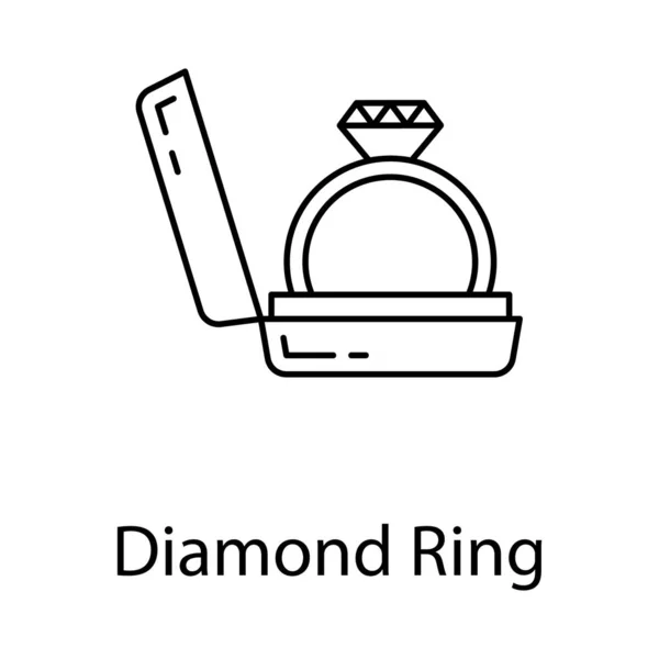 Ring Met Diamanten Icoon Verloving Trouwring — Stockvector