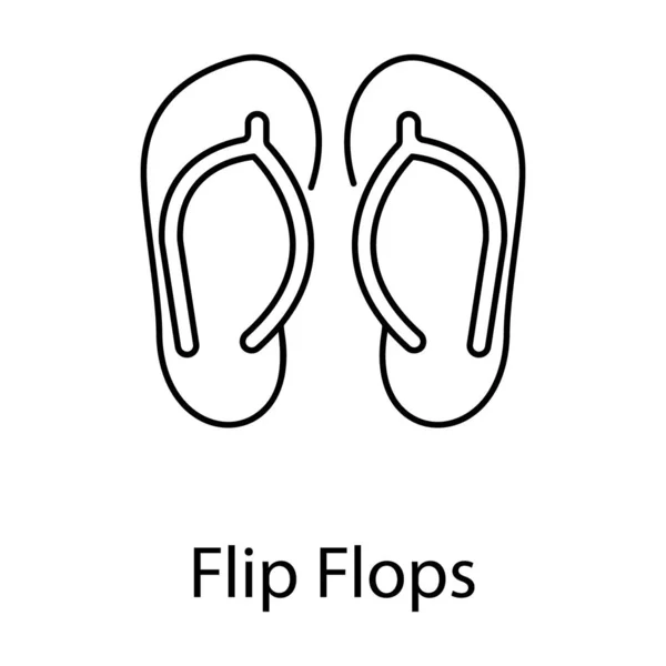 Fritidsskor Med Två Ränder Som Kännetecknar Flip Flops — Stock vektor