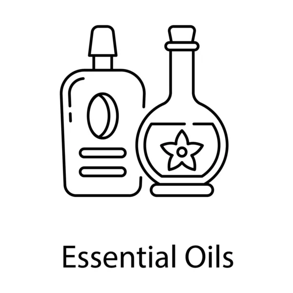 Aceite Esencial Icono Aceite Aroma Diseño Línea — Vector de stock