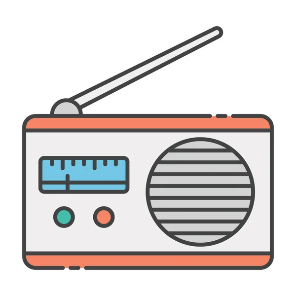 Flat Radio Icon Design Isolated White Background — Stock Vector