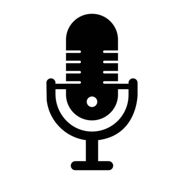 Ses kayıt cihazı, mikrofon simgesi ve katı tasarım 