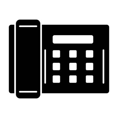 Kablolu iletişim aygıtı, kabartma tasarım vektöründeki sabit hat simgesi 