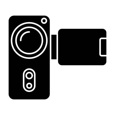 Video kayıt cihazı, el kamerası simgesi tasarımı.