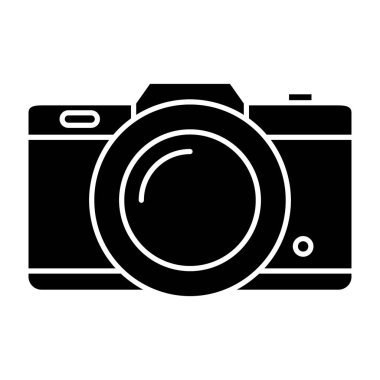 Kabartma dizaynında dijital kamera simgesi, fotoğraf konsepti 