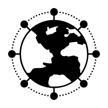 Glif vektör tasarımı içindeki küresel ağ simgesini.