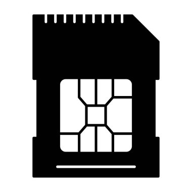 Tanımlama telekomünikasyon mikroçipi, sembolik tasarım simgesi.