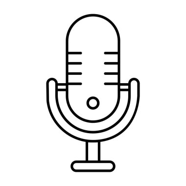 Ses kayıt cihazı, satır dizaynında mikrofon simgesi 
