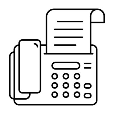 Elektrik aygıtı, faks simgesi satır tasarımında 