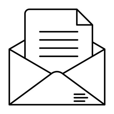 Alınan e- posta mektubu, Emil belge simgesi satır biçiminde açılıyor 