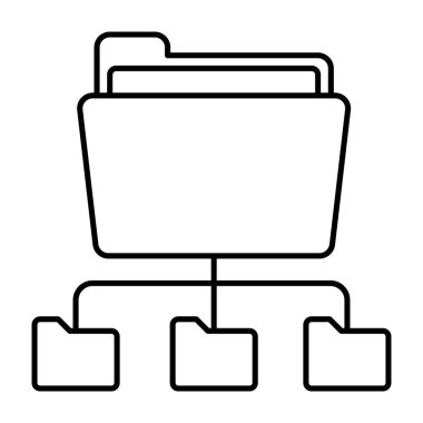 Veri yapısı, dizin ağı, satır tasarım simgesi 