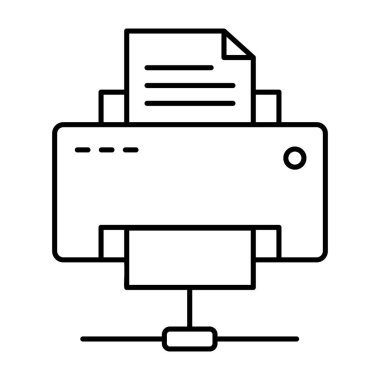 Bağlı aygıt ağı, satır tasarımında paylaşılan yazıcı vektörü.