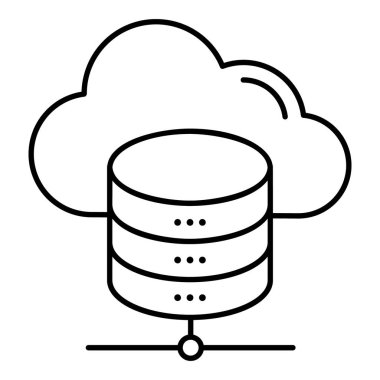 Bulut hesaplama teknolojisi, beyaz arkaplanda bulut depolama simgesi 