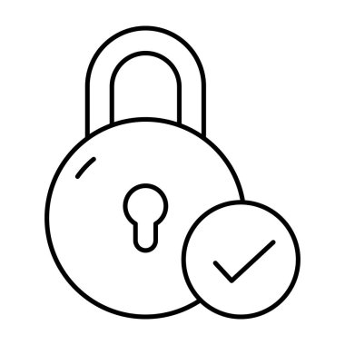 Güvenli onaylı koruma, doğrulanmış kilit simgesi satır tasarımında 