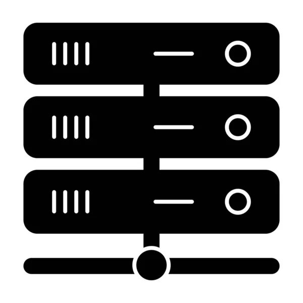 Vecteur Réseau Serveurs Données Conception Glyphe — Image vectorielle