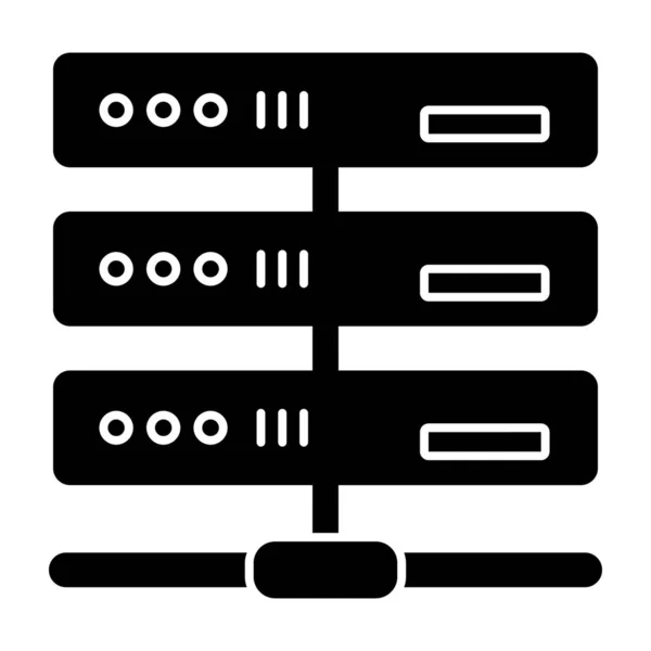 Database Connected Server Dataserver Network Vector Glyph Design — Stock Vector