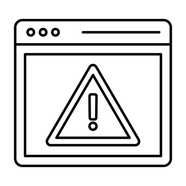 Blockierte Webseite Zeilensymbol Des Webseitenfehlers Falsche Webseite — Stockvektor