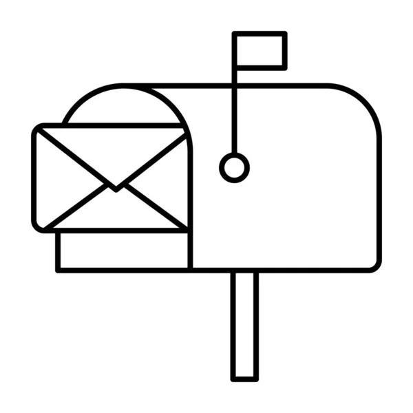 Réception Lettres Courriers Icône Boîte Aux Lettres Dans Conception Ligne — Image vectorielle