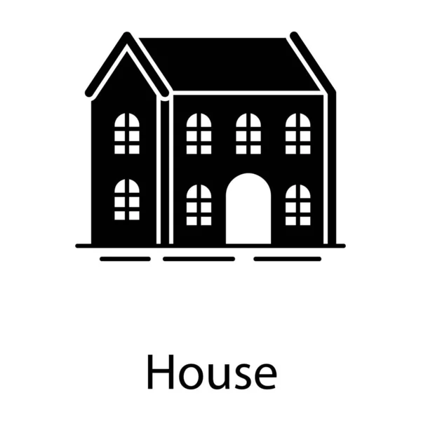 Residential Building House Solid Vector Design — ストックベクタ