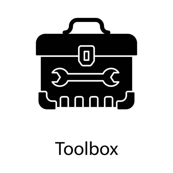 Mechanical Equipment Toolbox Icon Glyph Style — Stock Vector