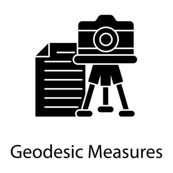 Landvermessung Durch Geodätische Geräte Geodätische Messung Solider Bauweise — Stockvektor
