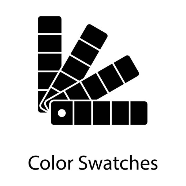 Color swatches in glyph vector isolated on white background.