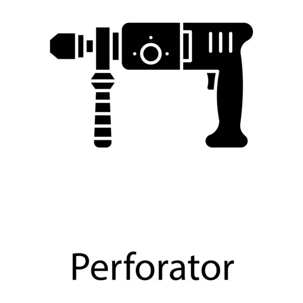 Drilling Machine Perforator Icon Filled Style — Stock Vector