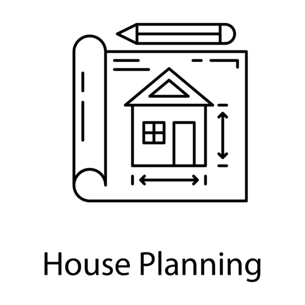 Modelo Papel Medição Construção Planejamento Doméstico Design Linha — Vetor de Stock