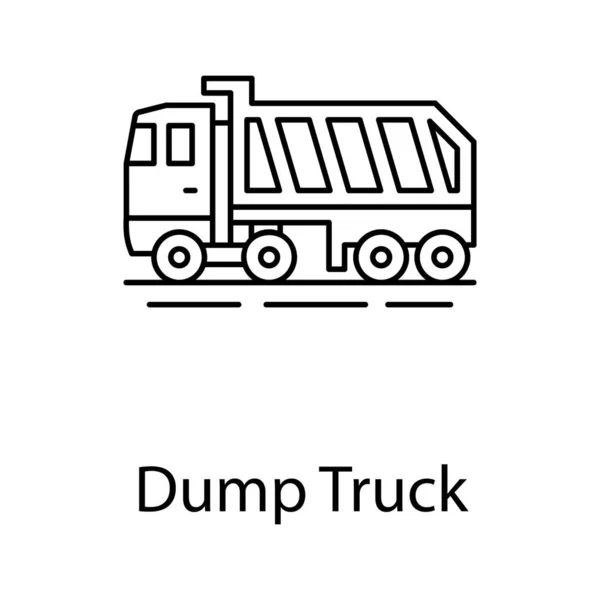 Transportasi Tempat Sampah Desain Vektor Garis Dari Gaya Ikon Dump - Stok Vektor