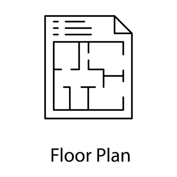 Model Papieru Pomiarów Konstrukcyjnych Planowanie Podłogi Linii — Wektor stockowy