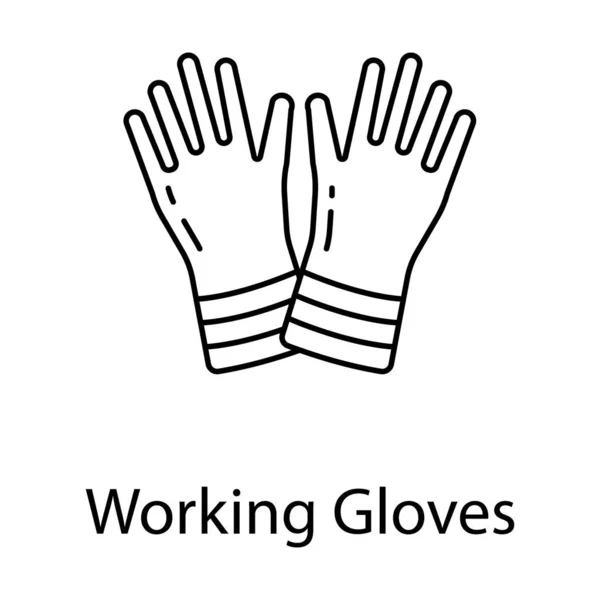 Arbeiter Hände Schutzausrüstung Arbeitshandschuhe Symbol Linie Design — Stockvektor