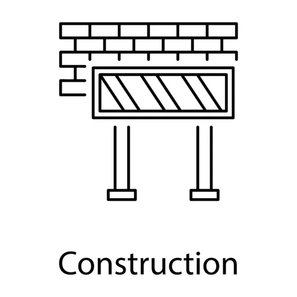 Baugebiet Bausymbol Linienstil — Stockvektor