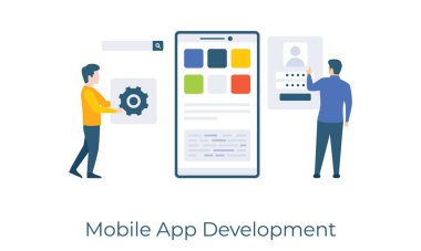 Uygulama düzeltme ve ayar, düz illüstrasyon tasarımında uygulama geliştirme vektörü 