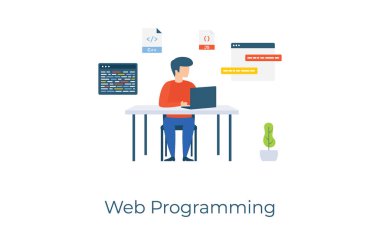 Web geliştirme araçları, düz illüstrasyon tasarımı programlama 