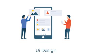 Düz vektör illüstrasyonunda kullanıcı arayüzü tasarımı 