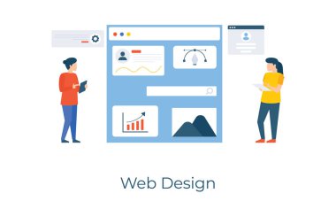 Web kablo arayüzü, web tasarımı düz çizim vektör tasarımı.