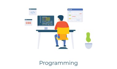 Web development tools, programming flat illustration design  clipart