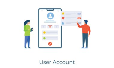 Kullanıcı hesabı düz vektör çizimi olarak bilinen dijital profil 
