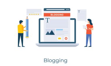 Web makaleleri, günlük çizimi düz vektörü