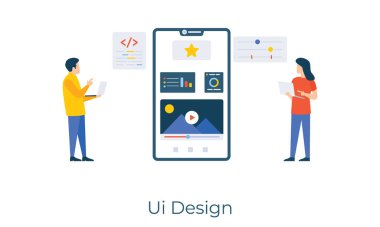 Düz vektör illüstrasyonunda kullanıcı arayüzü tasarımı 