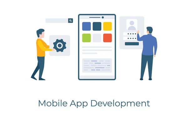 Riparazione Impostazione Dell Applicazione Vettore Sviluppo App Nella Progettazione Illustrazioni — Vettoriale Stock