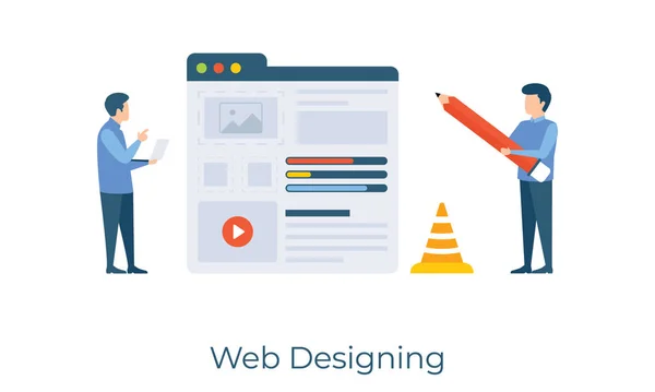 Web Interface Wireframe Web Design Ilustração Design Vetorial Plana — Vetor de Stock