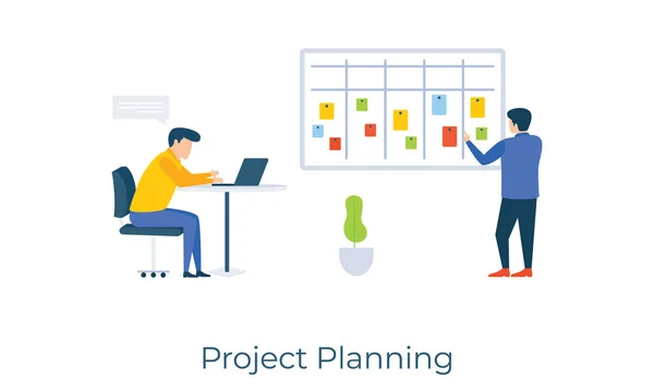 Business Tasks Business Advisors Project Planning Flat Illustration Design — ストックベクタ